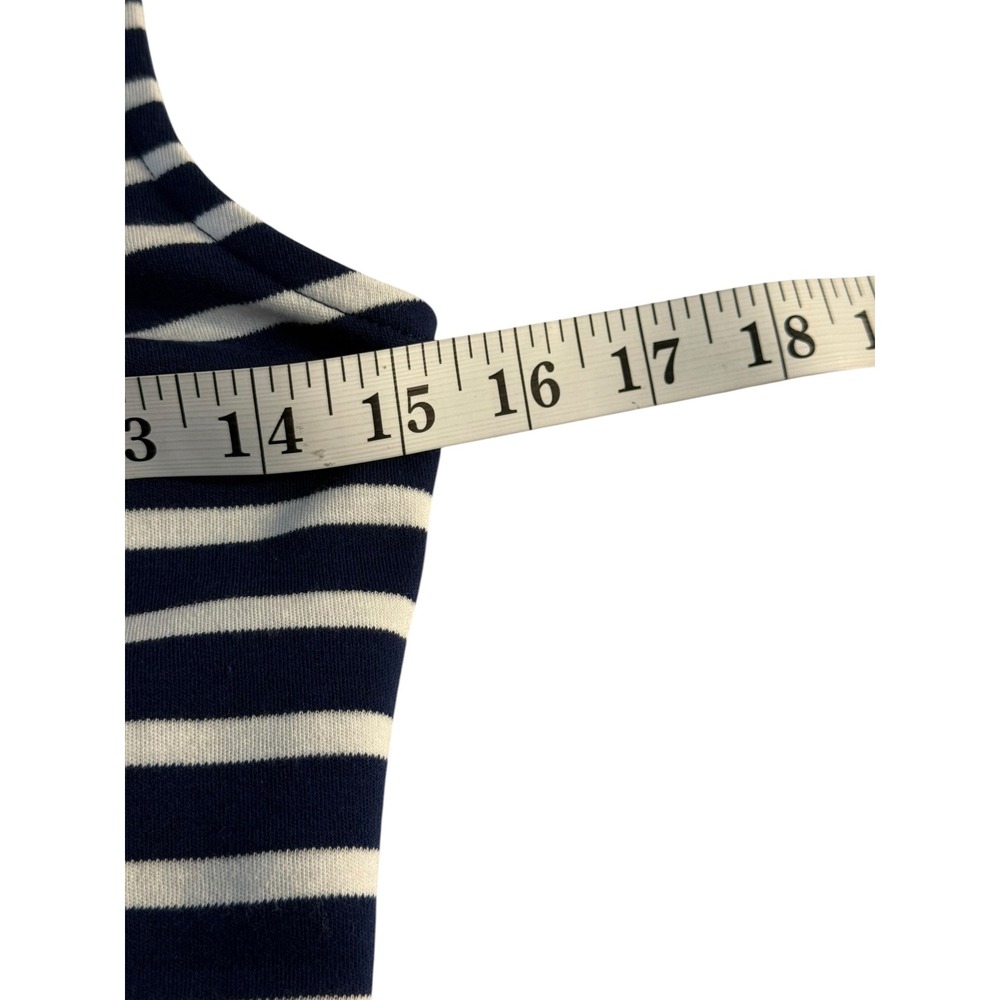 J. Crew Essential Tank Navy White Striped Cotton Sleeveless Top XS CQ465 NEW - Picture 5 of 7